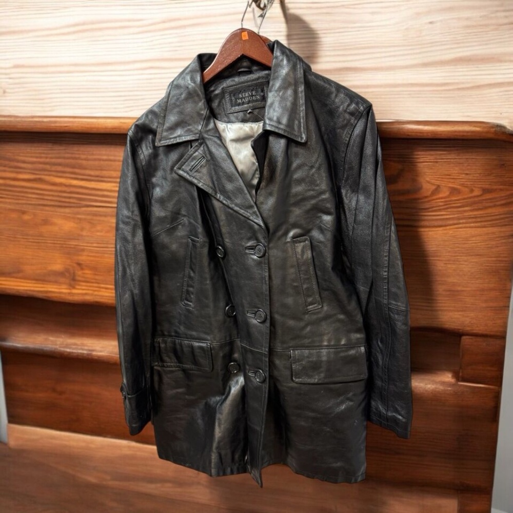 Genuine Leather,Woman,Black,genuine Leather Jacket,Sz 2X,Pockets,Long Sleeve.!